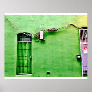 Affiche Mur vert Abstrait