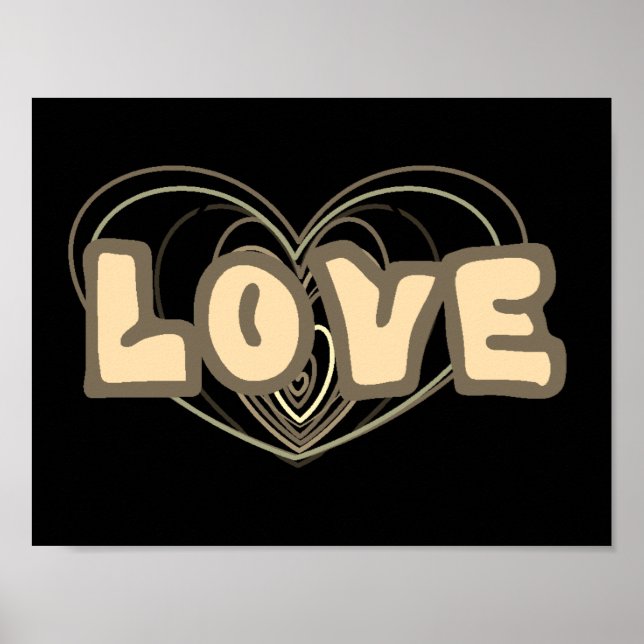 Affiche murale avec images d'amour et de cœur (Devant)