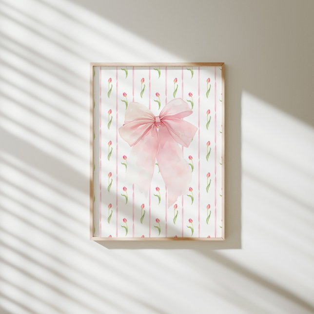 Affiche murale coquette girly à motif tulipe à rub (Créateur téléchargé)