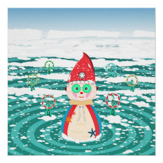 Affiche murale - Illustration tardive de Noël.