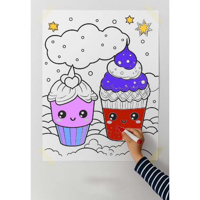Affiche murale Kawaii à colorier (Créateur téléchargé)