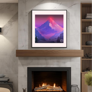 Affiche murale motivante Alpenglow Everest RISE