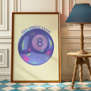 Affiche murale rétro de la boule magique 8 Ball
