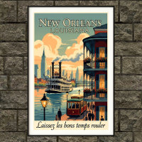 Affiche murale Vintage de la Nouvelle-Orléans dans