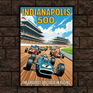 Affiche murale Vintage Indianapolis 500 des années