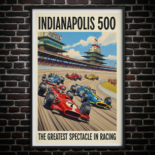 Affiche murale Vintage Indianapolis 500 des années