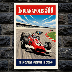 Affiche murale Vintage Indianapolis 500 des années