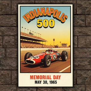 Affiche murale Vintage Indianapolis 500 des années