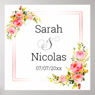 affiche murale wedding shower personnalisée
