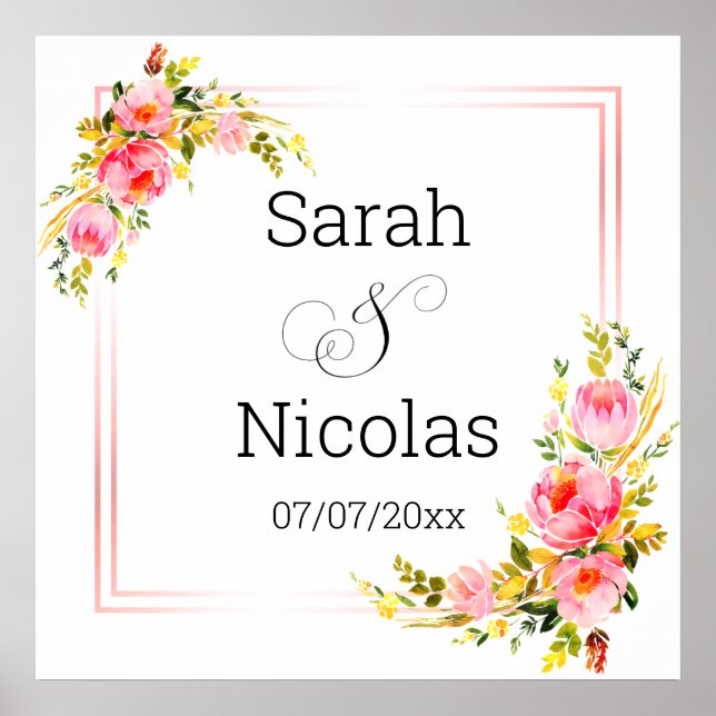 affiche murale wedding shower personnalisée (Devant)