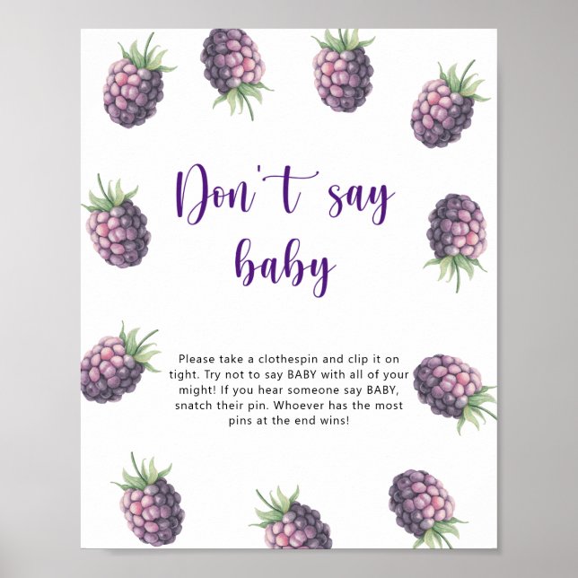 Affiche Mûre - Ne dis pas bébé  (Devant)
