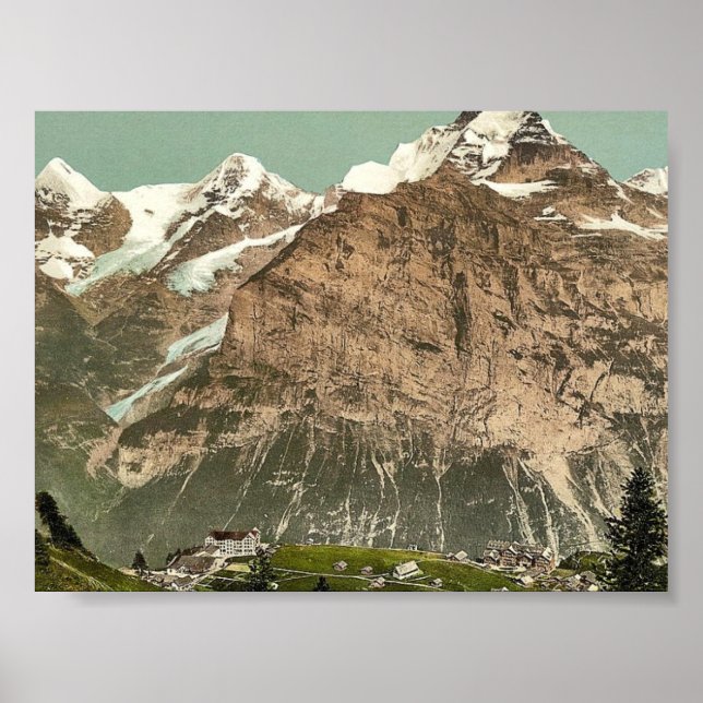 Affiche Murren, vue générale, Oberland bernois, Suisse (Devant)