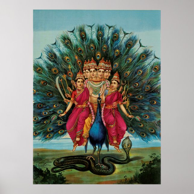 Affiche Murugan Kartikeyan Skanda Subrahmanyan Hindu Deity (Devant)