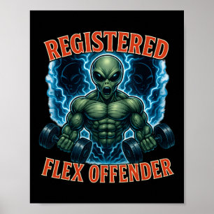 Affiche Muscle Alien enregistré Flex Offensant Drôle Gym M