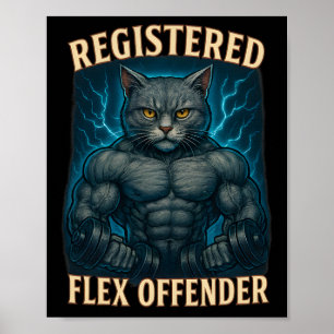 Affiche Muscle Chat enregistré Flex Offensante Drôle Gym m