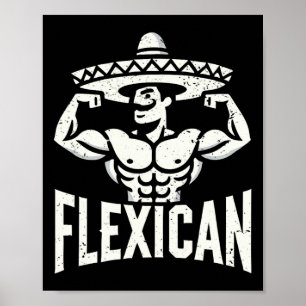 Affiche Muscle Flexique Mexicain Funny