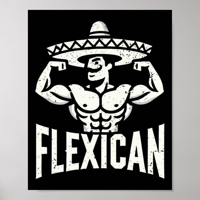 Affiche Muscle Flexique Mexicain Funny (Devant)