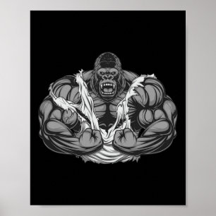 Affiche Muscle Gorilla Fitness Gymnase Pour Bodyb Lover