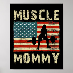 Affiche Muscle maman femme Bodybuilding Bodybuilder Peser