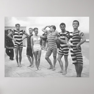 Affiche Muscle Men Flexing, drôle noir et blanc Vintage