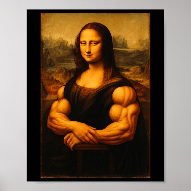 Affiche Muscle Mona Lisa Bodybuilder Poids Gymnase Et (Devant)