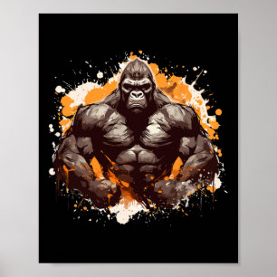 Affiche Muscles de Gorille Fitness Bodybuilding Gym Entraî