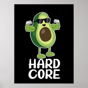 Affiche Musculaire Hardcore Avocado drôle