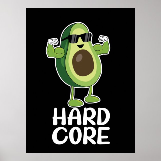 Affiche Musculaire Hardcore Avocado drôle (Devant)