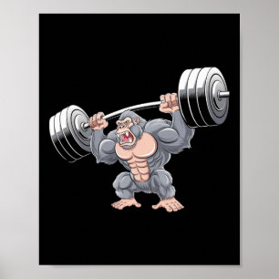 Affiche Musculation de gorille salle de sport fitness entr