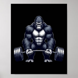 Affiche Musculation de gym Fitness Gorilla Formation Bodyb