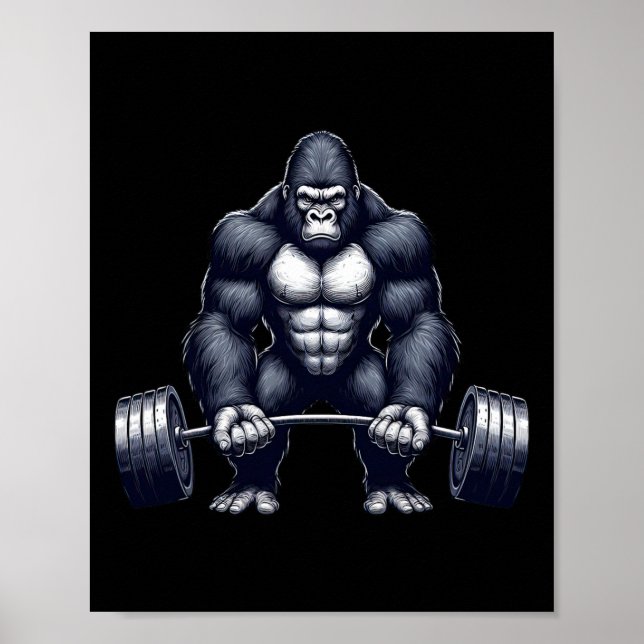 Affiche Musculation de gym Fitness Gorilla Formation Bodyb (Devant)
