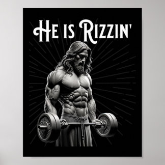 Affiche Musculation en salle Rippé Muscles Il est Rizzin J