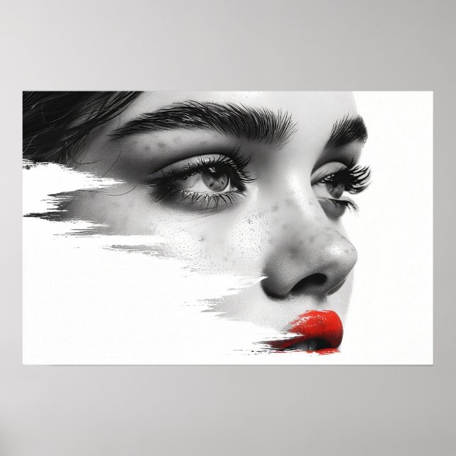 Affiche Muse monochrome : un aperçu de la grâce (Devant)