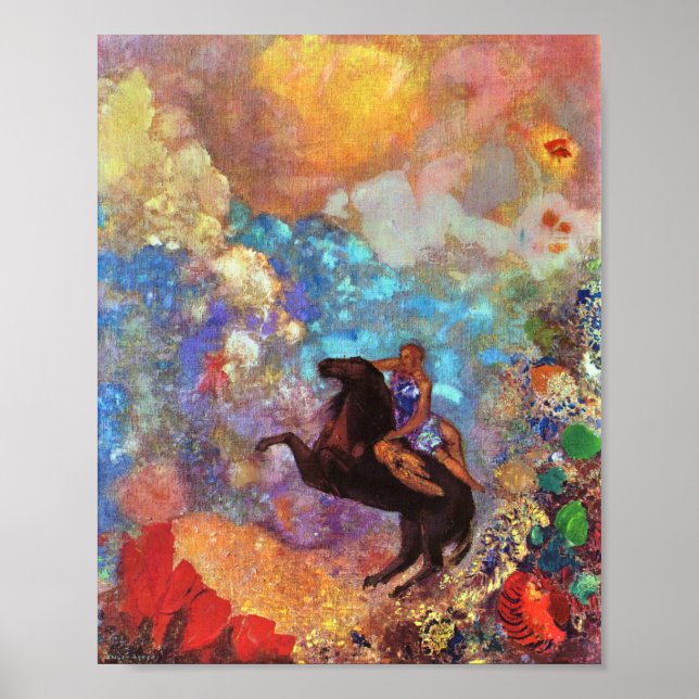 Affiche Muse sur Pegasus Grecque Mythologie Peinture Vinta (Devant)
