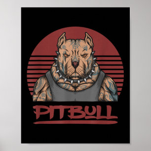 Affiche Museau Pitbull Chien Agressif À L'Aspect Pit Bull 