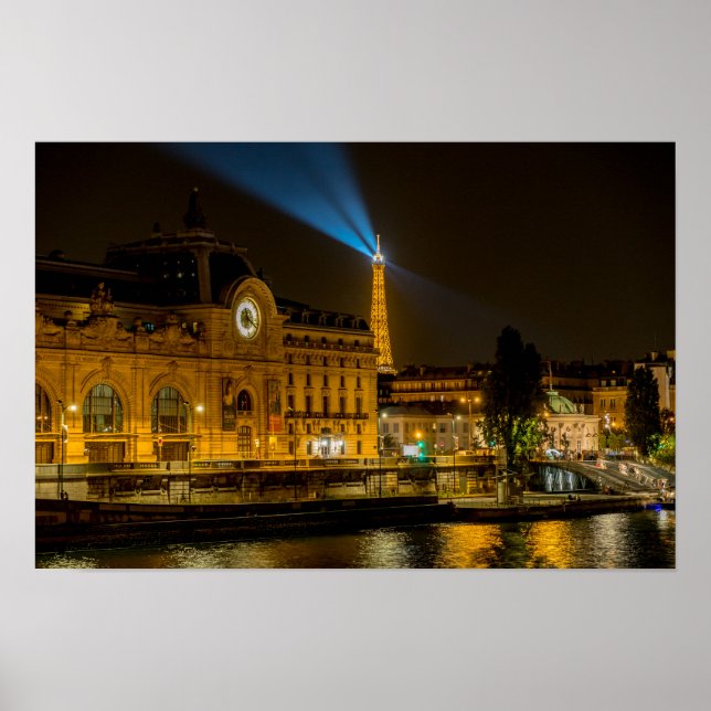 Affiche Musée d'Orsay à Paris la nuit (Devant)