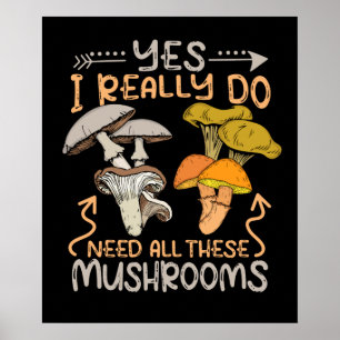 Affiche Mushroom Hunter Men Fungi Foraging Morels