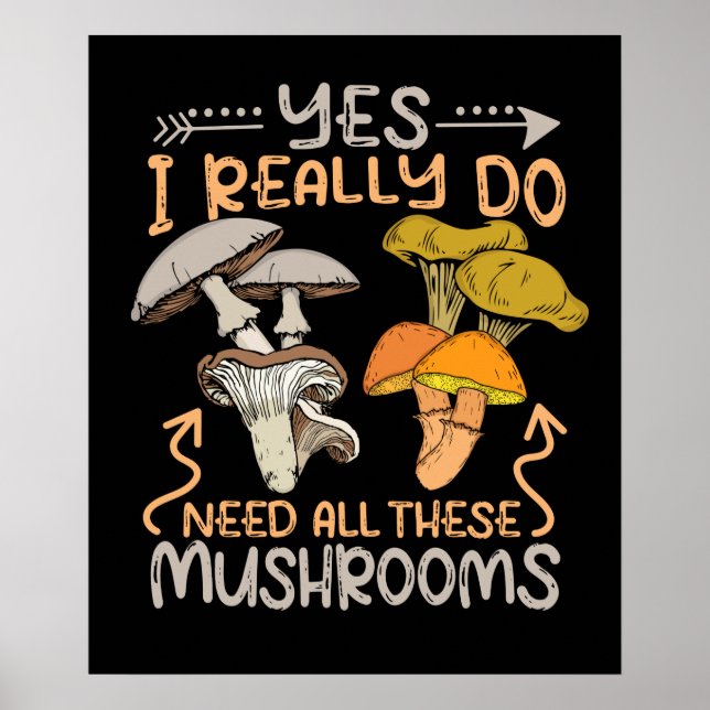 Affiche Mushroom Hunter Men Fungi Foraging Morels (Devant)