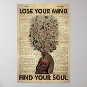Affiche Music And Wine Lover Lose Your Mind Find Your Soul