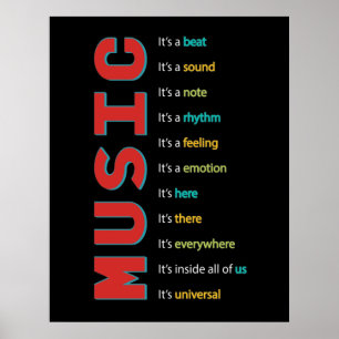 Affiche Music Classroom Vocal Orchestra Band Piano Guitar