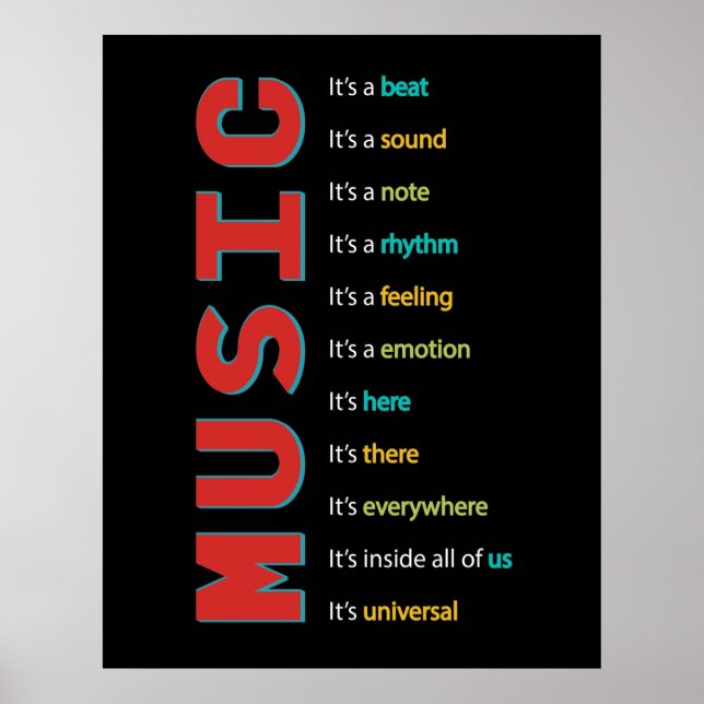 Affiche Music Classroom Vocal Orchestra Band Piano Guitar (Devant)