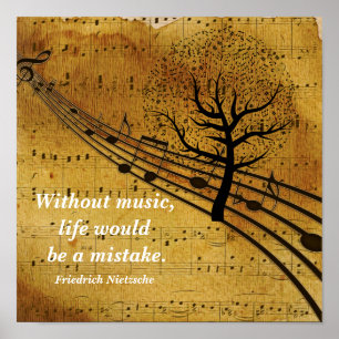 Affiche Music - Life without Music Friedrich Nietzsche