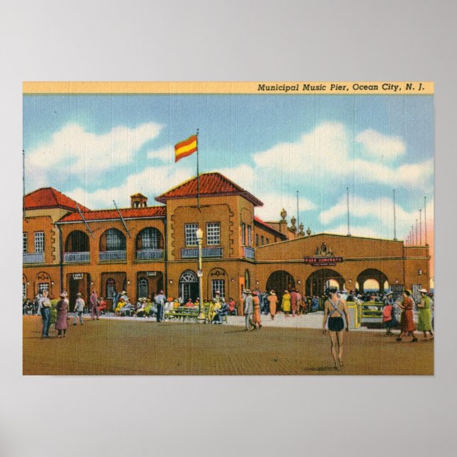 Affiche Music Pier, Ocean City, NJ Vintage (Devant)