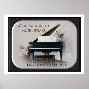 Affiche Music Speaks - QuotePrint - Hans Christian Anderse