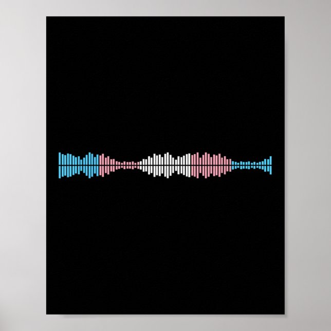 Affiche Music Waves Subtle Trans Pride Flag Transgender Ri (Devant)