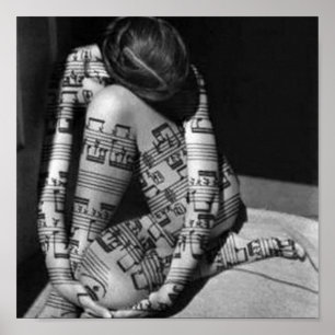 Affiche Musica-artista, blanco y negro