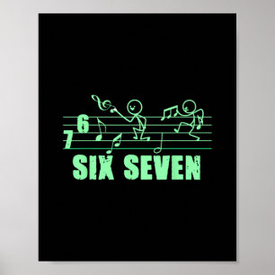 Affiche Musical Drôle 67 Musique Meme Slang Six Sept Musiq