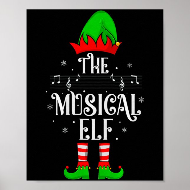 Affiche Musical Elf Xmas Christmas Matching Family Elf Squ (Devant)