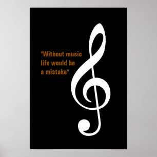 Affiche musical note treble gclef decor