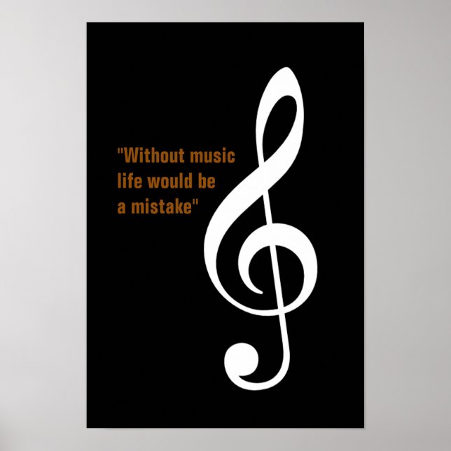Affiche musical note treble gclef decor (Devant)
